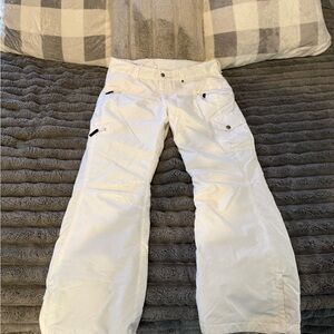 White women’s ski/snowboard pants